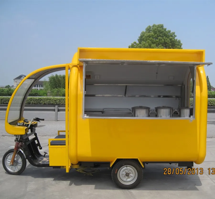 Новый дизайн три колеса 220 см длинные Еда прицеп киоск мобильный to Cart