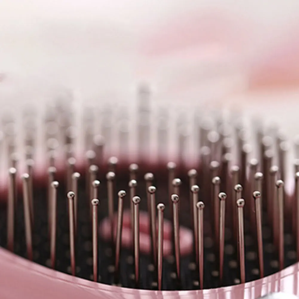 

Ionic Hair Brush Electric Scalp Massage Brush Anti Hair Brush Antistatic Portable Relax Comb for Straightener Curly Hair Pink