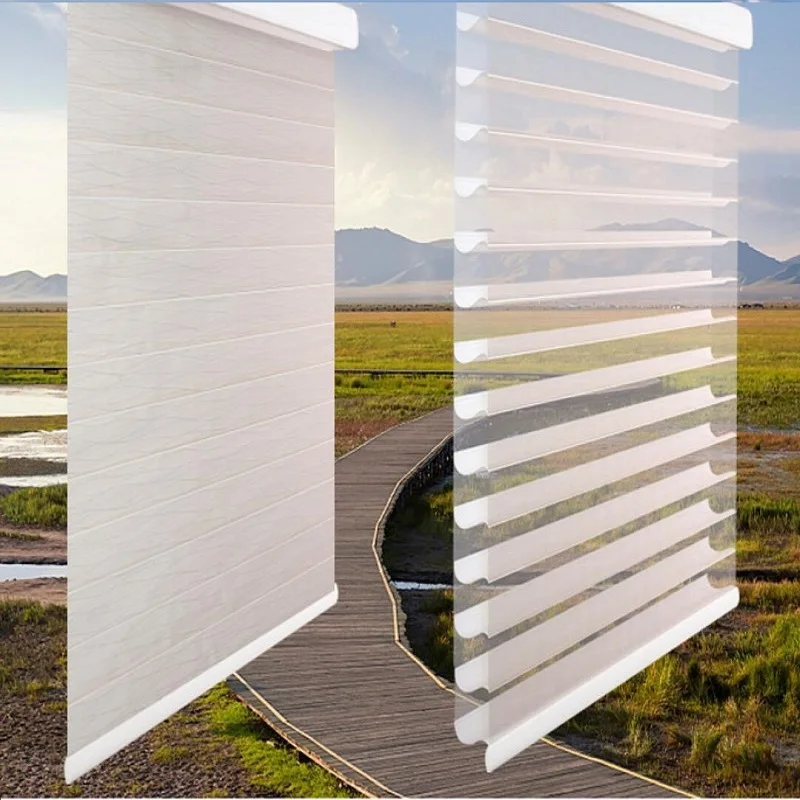 Рулонные жаккардовые жалюзи Shangrila 3 дюйма | Шторы