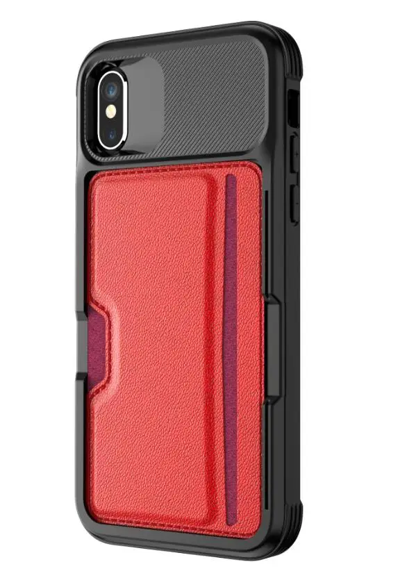 Чехол для iPhone 11 Pro XR XS 6 7 8 X, чехол со слотом для карт с магнитной задней крышкой для iPhone 6 7 8 Plus XS MAX, мягкий ТПУ чехол - Цвет: Red