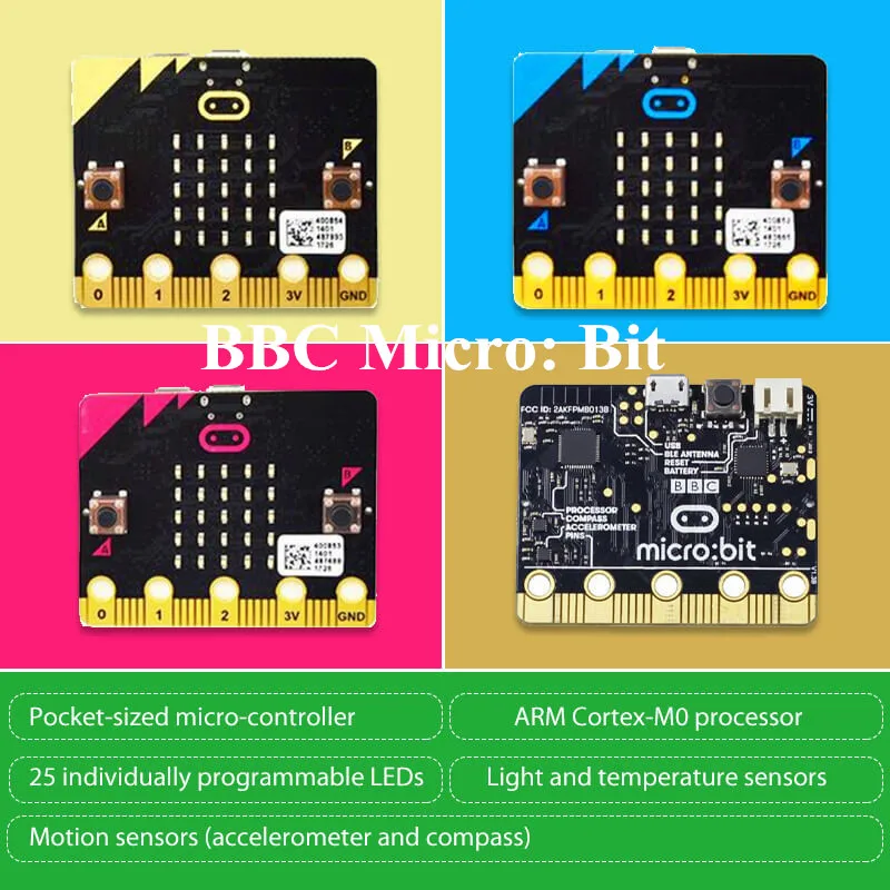 Программируемый микро контроллер BBC Micro:Bit 2 шт./лот светодиодные микробитные