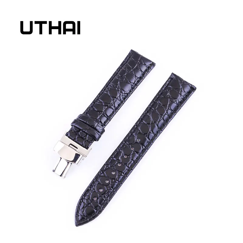 Ремешок для часов UTHAI B04, 18 мм, 19 мм, 20 мм, 21 мм, 22 мм, 24 мм, телячья кожа, ремешок для часов из крокодиловой кожи, ремешок для часов Tissot Seiko