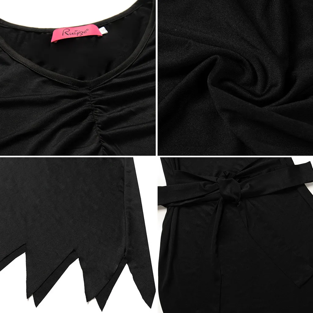 Сексуальное черное платье винтажные костюмы для взрослых женщин Хэллоуина