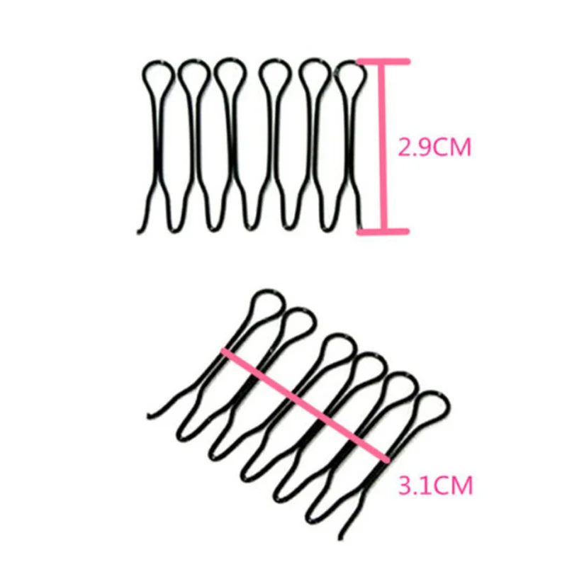 2pcs Fashion Hair Pins U Shape Bobby Pin Black Metal Clips Health Care Styling Tools | Красота и здоровье