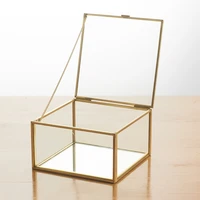 geometric glass style jewelry box table container for displaying jewelry keepsakes home decoration plants container ewelr mj