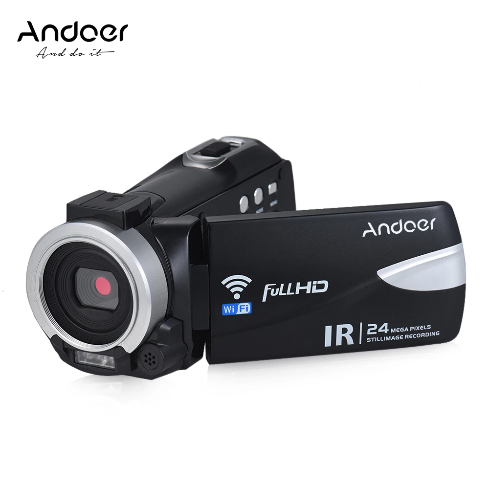Andoer 1080P FHD 24M WiFi цифровая видеокамера регистратор DV с дистанционным