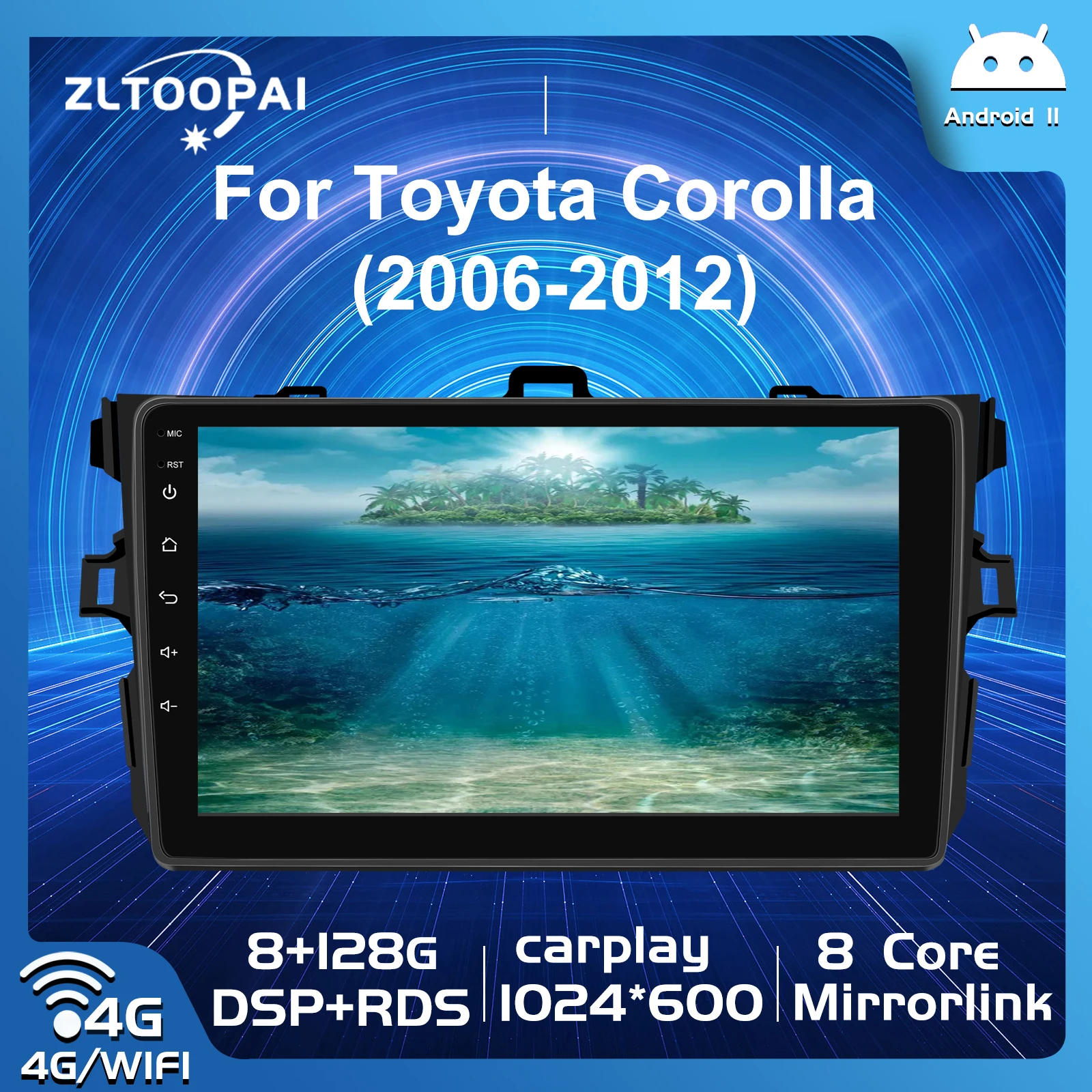 Zltoopai Android 11 128 ГБ для Toyota Corolla E140 150 2007-2016 Автомобильный мультимедийный плеер GPS