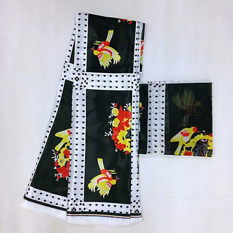 Шелковая вощеная ткань Новое поступление цифровой Атлас шелк с шифоновым