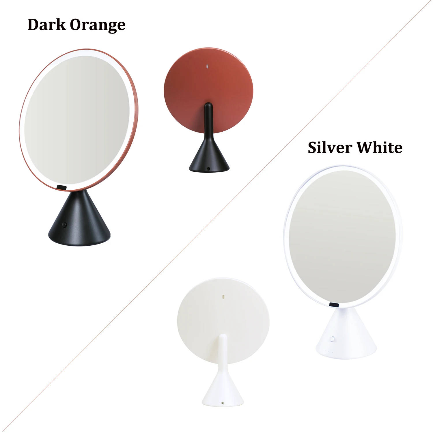 Lighted Makeup Mirror with Lights Wireless Beauty Round Mirrors Battery Operated Large Tabletop Bathroom Vanity Make up Mirror