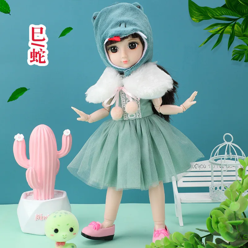

1/6 12 Symbolic Animals Style BJD Doll With Clothes 36 CM 16 Joint Movable Exquisite 3D Eyes Dress Up BJD Dolls For Girls Toys