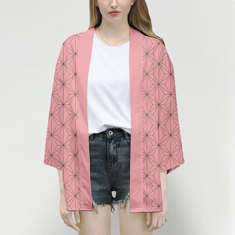 

Women/Men Summer Casual Cool Streetwear Demon Slayer Kimetsu no Yaiba 3D Printing Japanese Anime Kimono Haori Yukata Cosplay