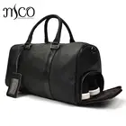 Лучшая мужская дорожная сумка, деловые уличные спортивные сумки, Мужская Спортивная дорожная сумка через плечо из чистой кожи для тренировок, кожаная сумка для багажа