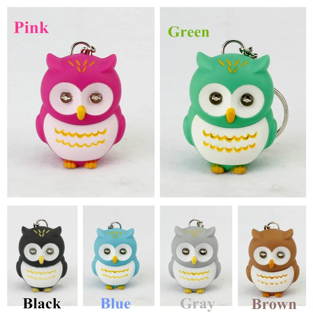 6 шт./Лот оптовая продажа брелок со светодиодной подсветкой в виде совы|owl led|key chain