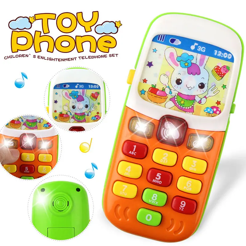 

Electronic Toys Phone Baby Mobile Phone Cellphone Telephone with Sound Flash Light Music Toys Early Education Toys for Kids Gift