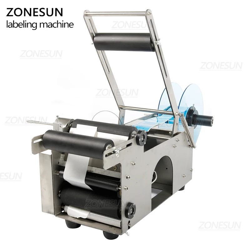 

ZONESUN MT-50 Semi-automatic Round Bottle Labelling Machine Stick Mark Labeller Manual Labeling Machine For Plastic Glass Bottle