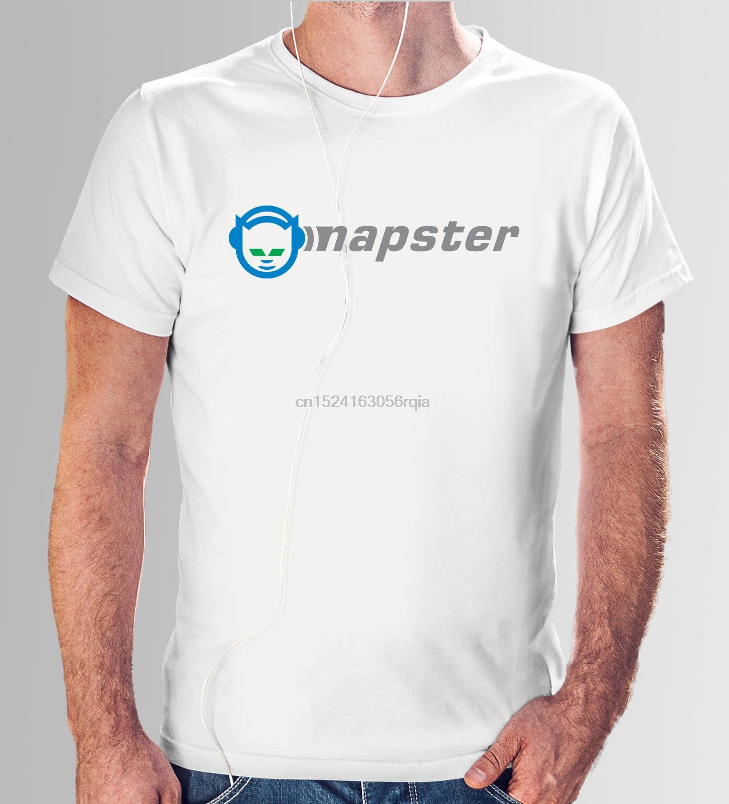 Белая футболка для потокового воспроизведения музыки в режиме онлайн с