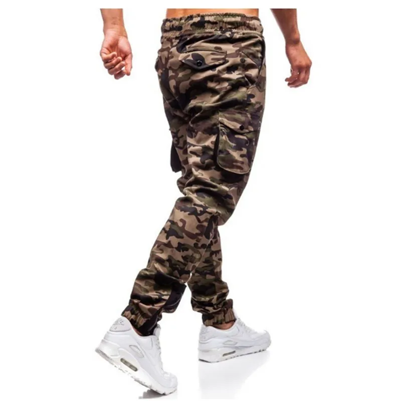 Тонкие летние мужские камуфляжные повседневные штаны Лоскутные Спортивные