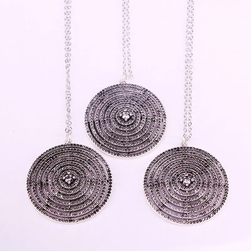 4 шт. круглые подвески серебряного цвета с фианитами | Украшения и аксессуары