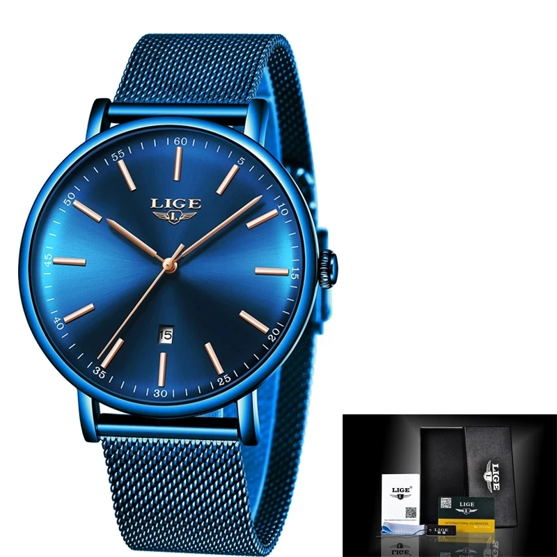 Stainless Steel Ultra-Thin Casual Wristwatch Ladie Quartz Clock For Women LIGE Top Brand Luxury Waterproof Watch Womens Watches enlarge