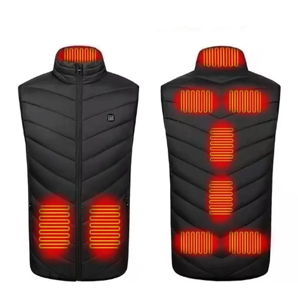 

New 9 Heated Vest Jacket Fashion Men Women Coat Clothes Intelligent Electric Heating Thermal Warm Clothes Winter Heated Hunt