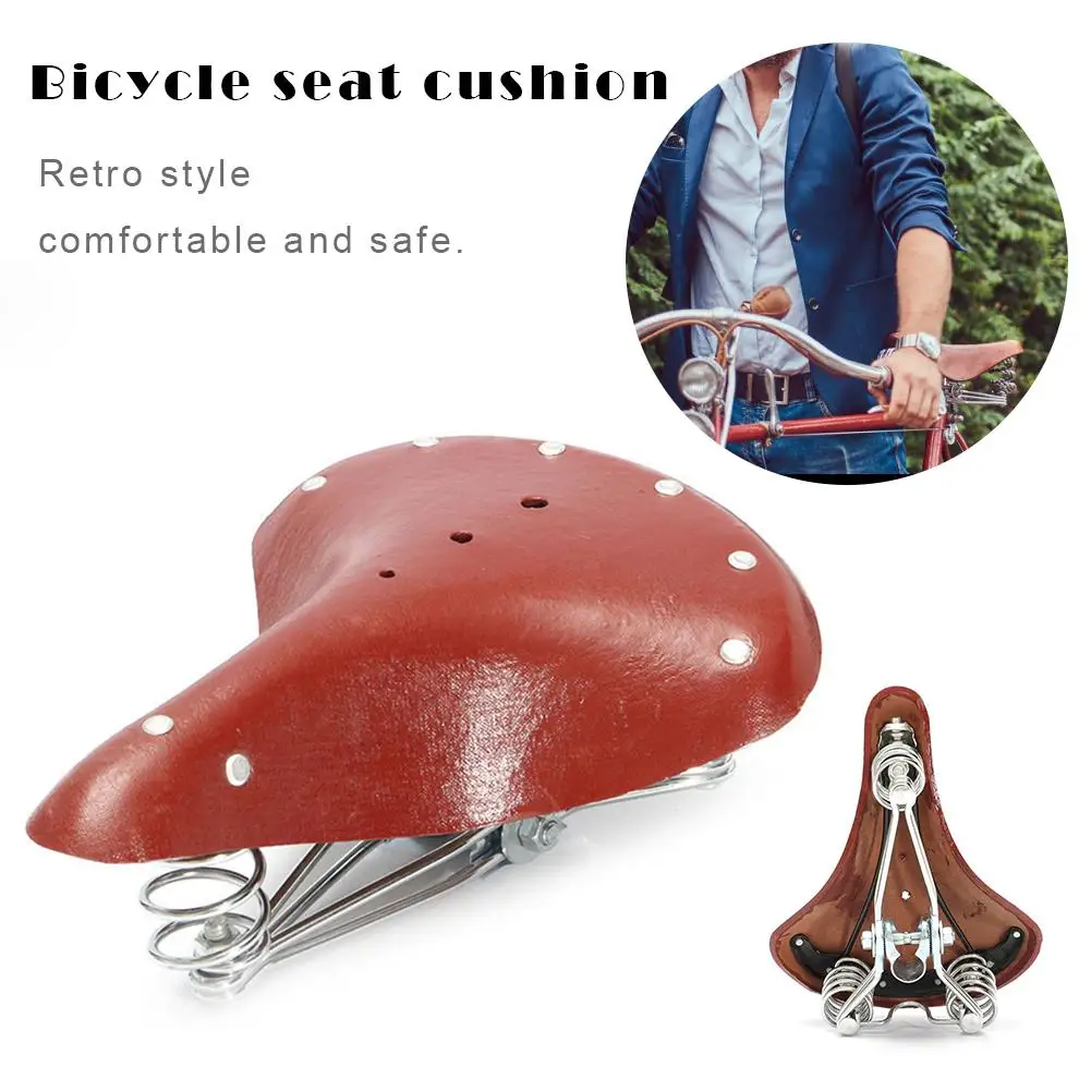 Классическое велосипедное седло Ретро кожа Винтаж Натуральная классическое