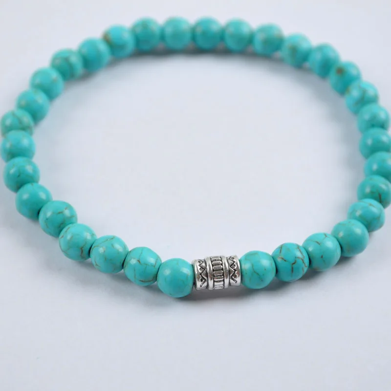 6 мм Сердолик/Howlite/Песчаник/Малахит/тигровый глаз/Пикассо/Mookaite/картина камень шарик браслет из тибетского серебра стрейч-бижутерия
