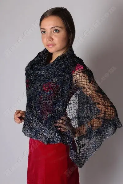 Пуховый палантин Чёрный 180x75 | Аксессуары для одежды