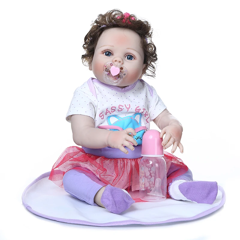 Кукла-реборн мягкая водонепроницаемая гибкая на ощупь 56 см | Игрушки и хобби