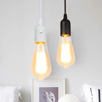 simple e27 led bulb chandelier pendant lamp holder pendant light fixtures diy home decoration black white
