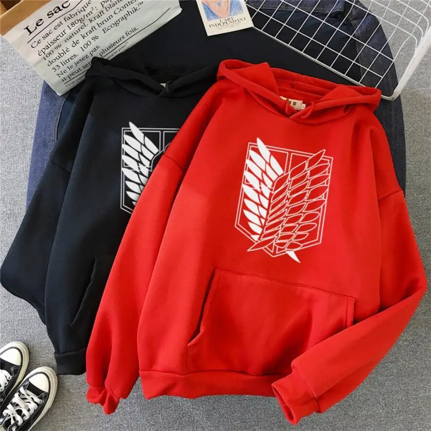 

Толстовка с капюшоном с аниме «атака на Титанов», толстовки с длинным рукавом, уличная одежда, Женская толстовка, спортивные толстовки унис...