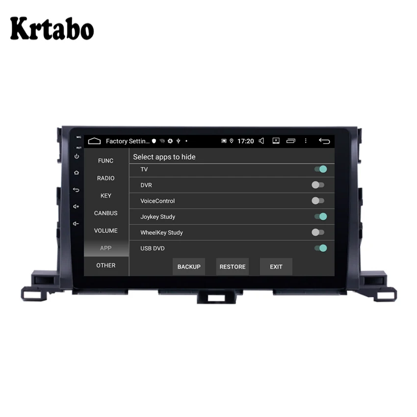 Krtabo автомобильный Радио Android мультимедийный плеер 4G ram для Toyota Highlander 2015 2016 2017