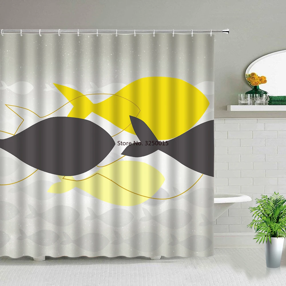 Цветные занавески для душа с изображением рыб акул океан жизнь детей ванной