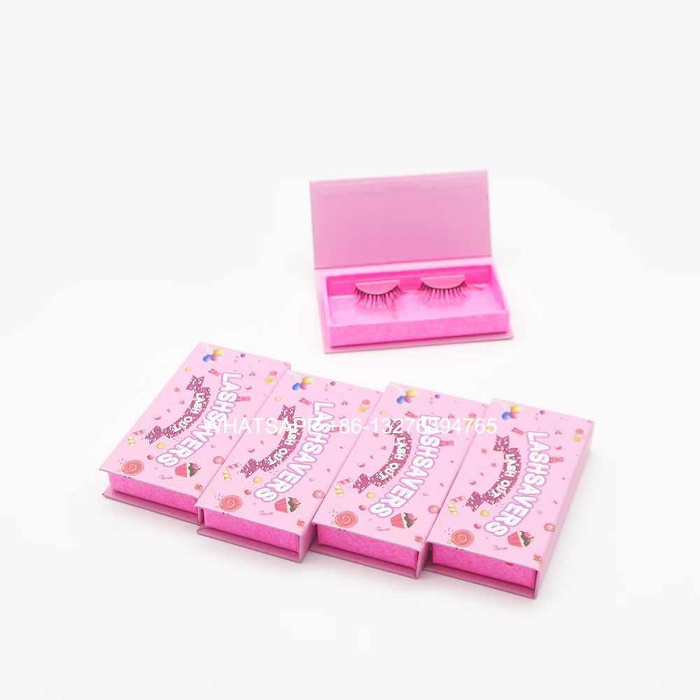 

Sweet Pink Candy Lash Box Custom Lashbox Packaging With Logo Empty Lash Packing Boxes and Trays Real Mink Eyelash Supplier