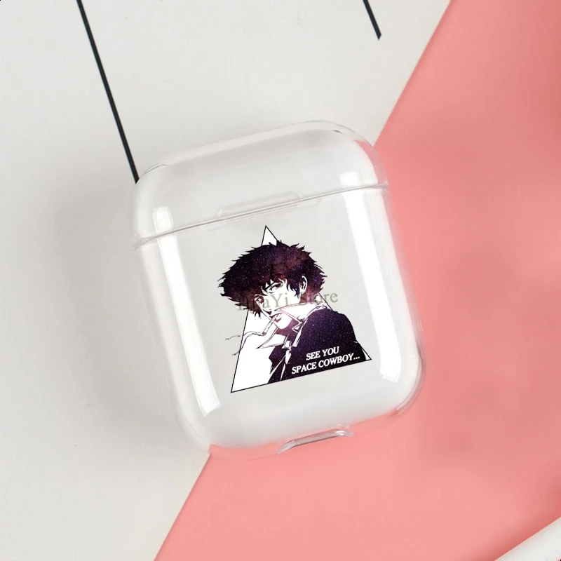 

Cowboy Bebop See you Space Cases For Apple AirPods 1 2 Case Clear Wireless Bluetooth Earphone Case Protective Shell