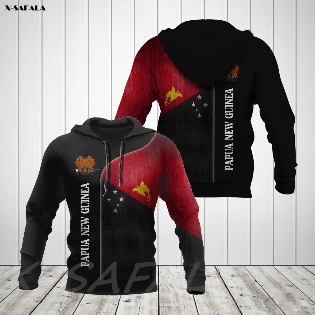 Худи в стиле гранж Папуа Новой Гвинеи с 3D принтом флага страны для мужчин и женщин