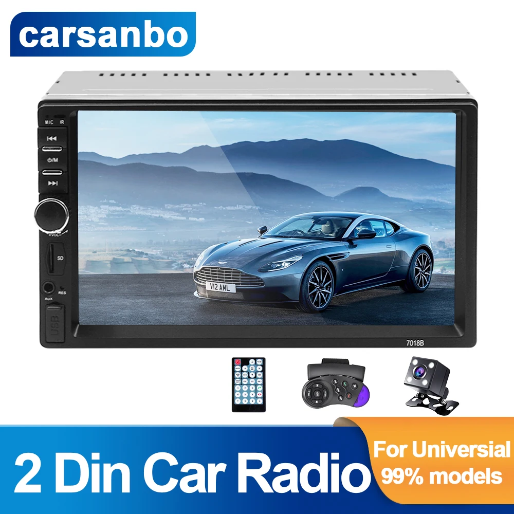 Carsanbo 7-дюймовый автомобильный радиоприемник 7018B длинный 2 Din музыкальный