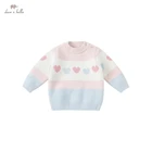 DBZ19832, милый Зимний вязаный свитер в полоску для маленьких девочек с рождественским рисунком, Модные топы для маленьких девочек