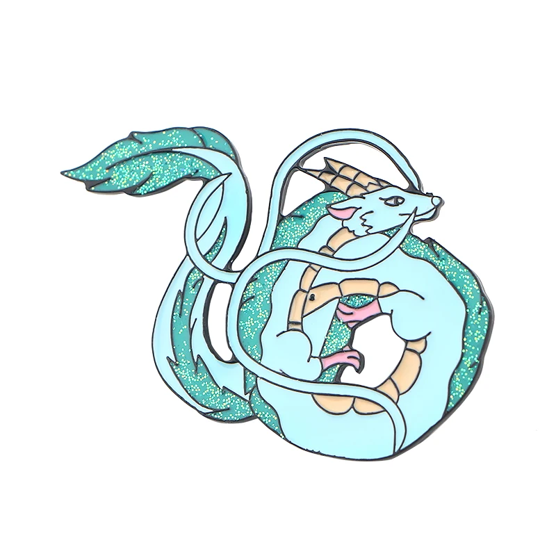 Модные эмалевые булавки и броши DMLSKY с белым драконом булавка на лацкан значок