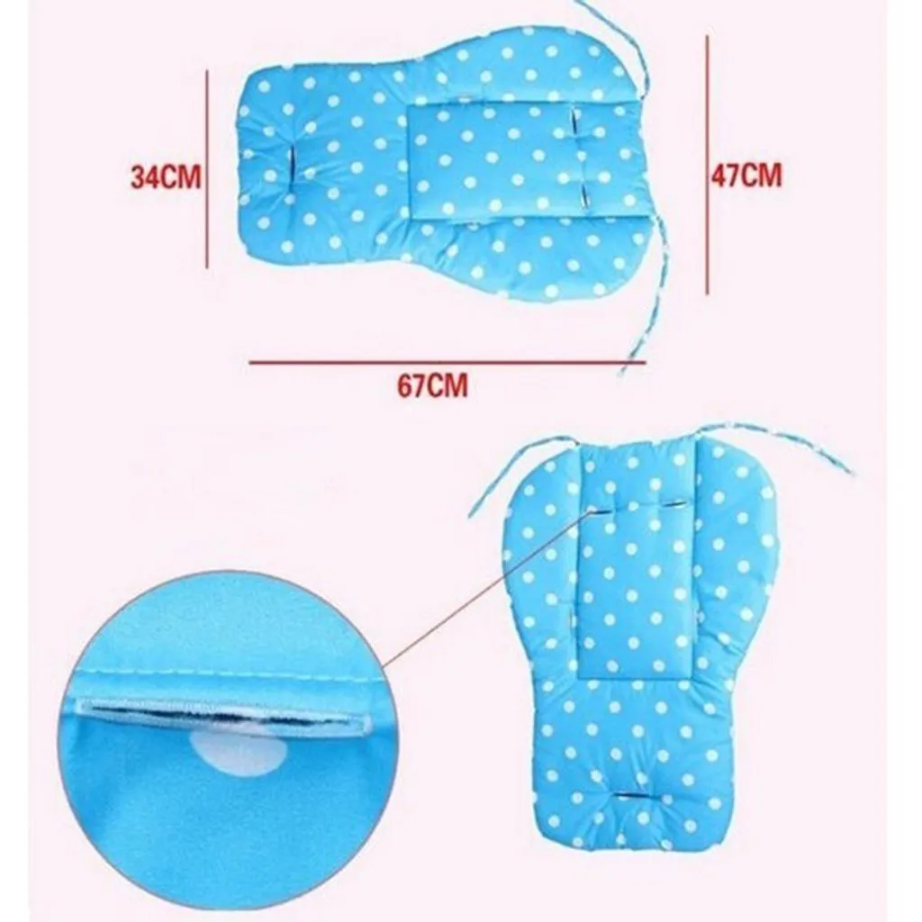 Детский толстый коврик для коляски чехол в горошек подушка сиденья хлопковая