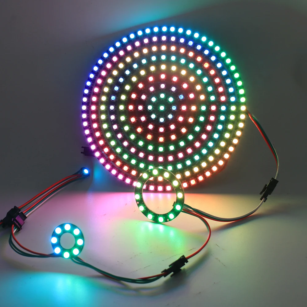 Адресные пиксельные светодиодные кольца RGB WS2812B WS2812 SK6812 светодиодный
