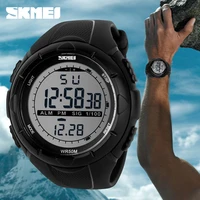 skmei fashion mens watch led waterproof electronic dual time display multifunction outdoor soccer sports wristwatch 1025