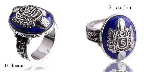 100% Настоящее 925 пробы серебро Дневники вампира Деймон Сальваторе Стефан Ретро