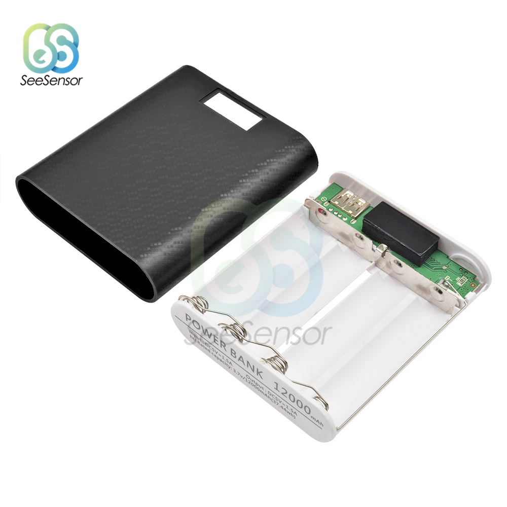 4X 18650 USB внешний аккумулятор зарядное устройство корпус DIY коробка с экраном