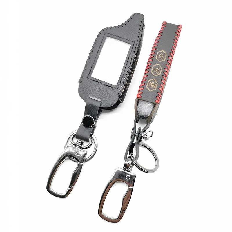 Кожаный чехол для ключей A 91 двухсторонний автомобильной сигнализации с двумя