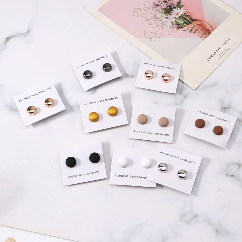 2 пары магнитные зажимы для хиджаб Роскошный аксессуар без отверстий | Украшения