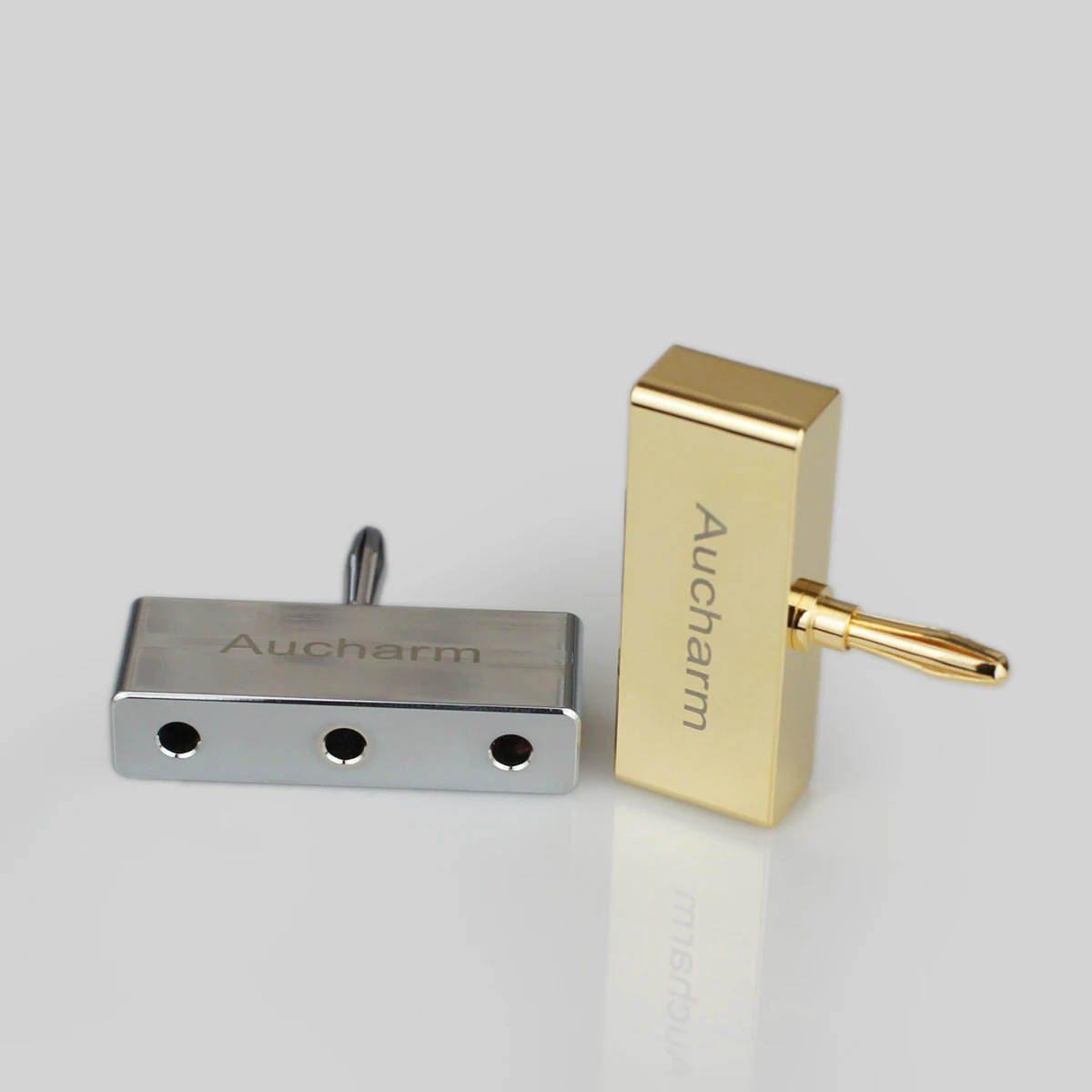 

HIFI Brass Gold Rhodium plated banana Audio plug 1 male to 3 female splitter Converter adapter for speaker AV