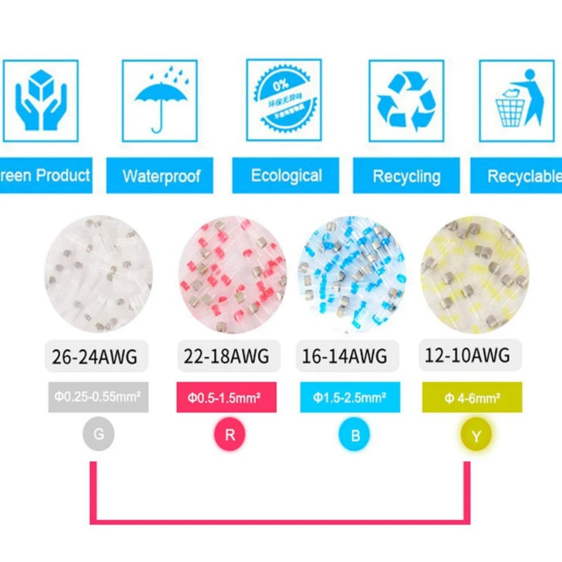 55 шт. соединительный провод для уплотнения припоя термоусадочные стыковые