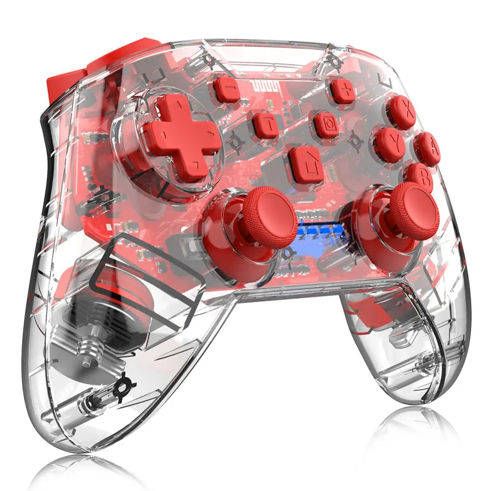 

Wireless Controller for Switch Tur-bo Vibration Motion Gyro Ergonomic Clear Remote Pro Controller Adjustable