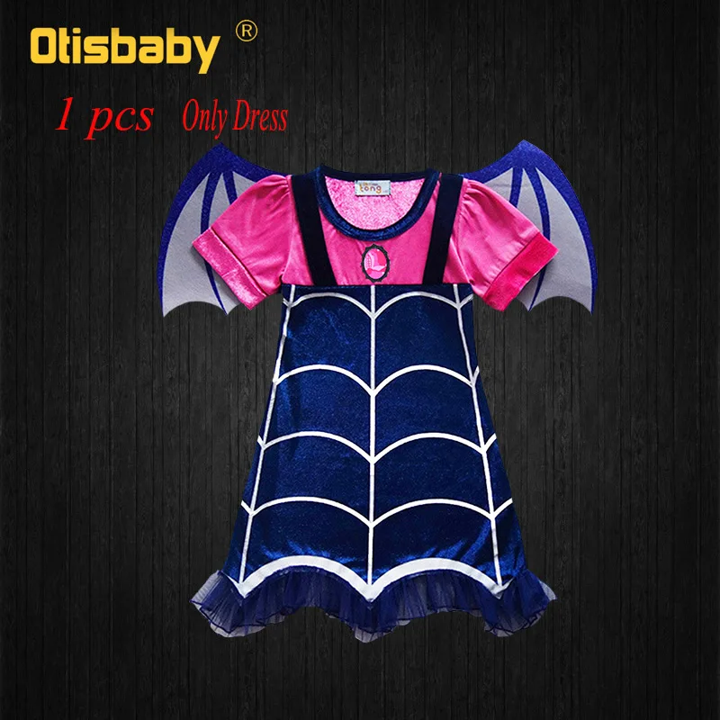 Vampirina/маскарадные костюмы для девочек на Хэллоуин; детское платье трапециевидной формы с крыльями; летние праздничные платья Феи для девочек; одежда - Цвет: A