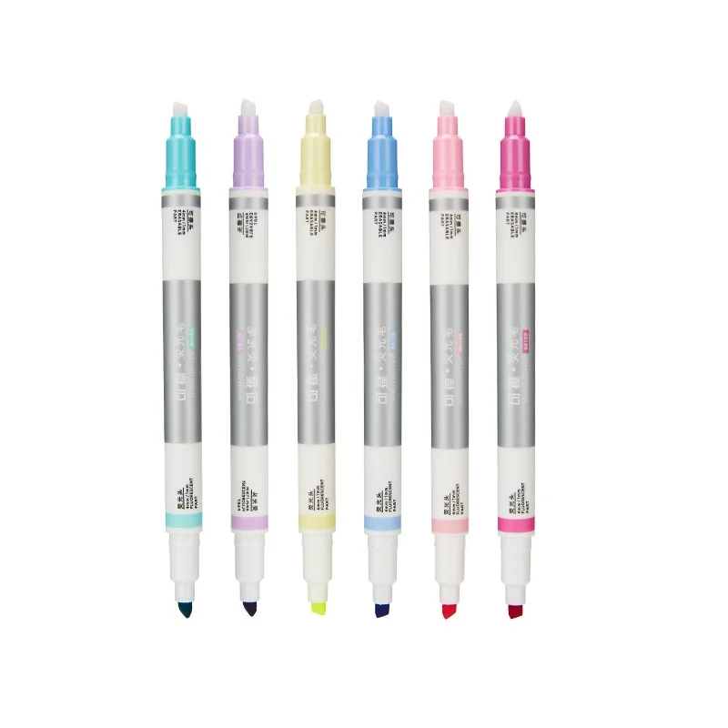 6 шт стираемый Маркер ручки для изготовления обложек книг журнал двойной записи